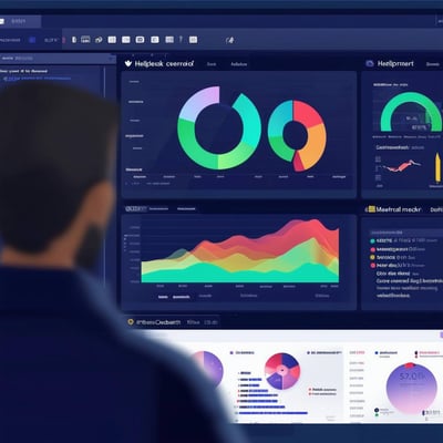 Essential RMM tools and dashboard faded from left to right add a Helpdesk and report